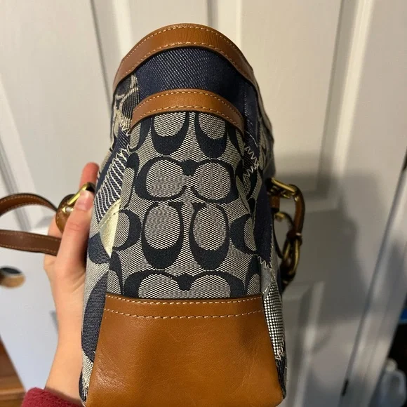 Coach Patchwork Tote Bag - Blue and Brown - Picture 7 of 7
